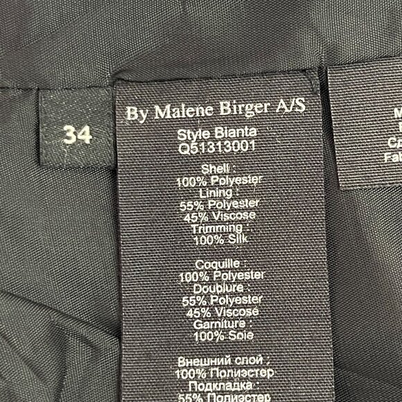 Malene Birger Women's Cream Black Geometric Print Shift Silk Dress Size 34 - Picture 7 of 16